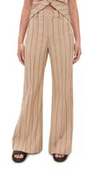 Rosie Assoulin Paneled And Piped Flare Pants Cappuccino
