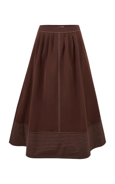 Rosie Assoulin Paneled Taffeta Skirt In Brown
