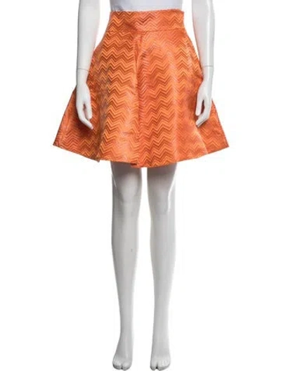 Pre-owned Rosie Assoulin Patterned Mini Skirt W/ Tags In Orange