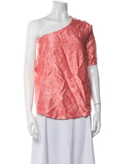 Pre-owned Rosie Assoulin Patterned One-shoulder Top W/ Tags In Pink
