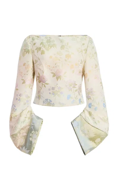 Rosie Assoulin Petite Dramatique Jacquard Top In Multi