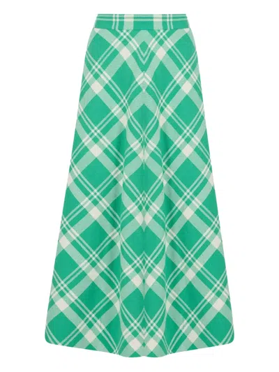 Rosie Assoulin Plaid A-line Skirt In Green