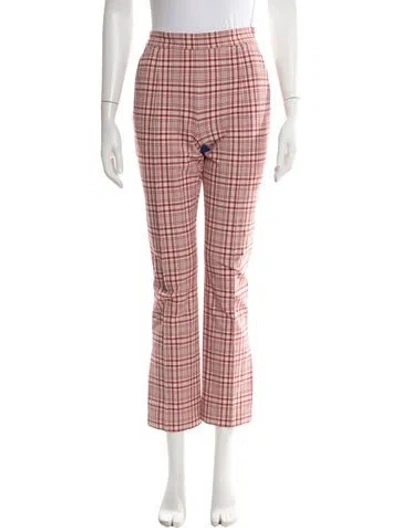 Pre-owned Rosie Assoulin Plaid Print Flared Pants In Neutrals
