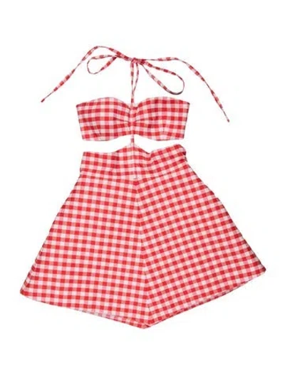 Pre-owned Rosie Assoulin Plaid Print Midi Length Dress In Pink