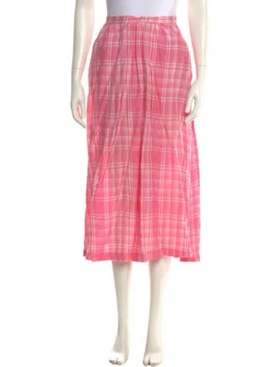 Pre-owned Rosie Assoulin Plaid Print Midi Length Skirt In Multi