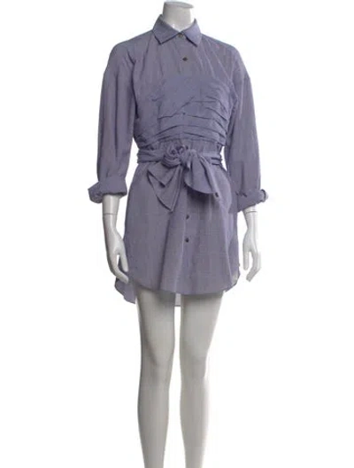 Pre-owned Rosie Assoulin Plaid Print Mini Dress In Blue