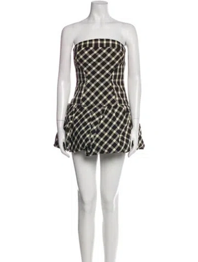 Pre-owned Rosie Assoulin Plaid Print Mini Dress In Multi