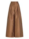 Rosie Assoulin Pleated Polka-dot Palazzo Pants In Brown