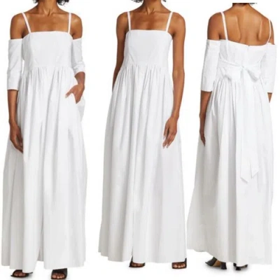 Pre-owned Rosie Assoulin Poplin Maxi Dress Sz 6 $1250 In Pink