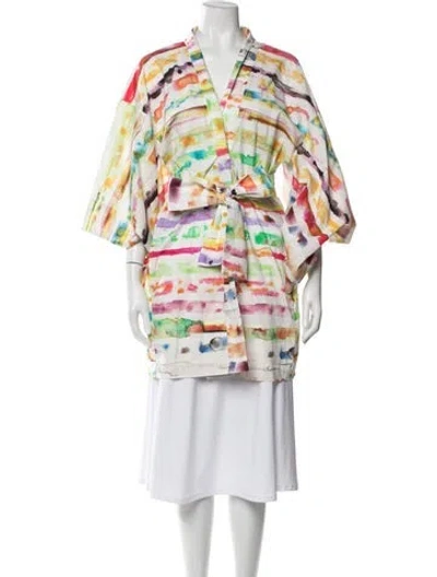 Pre-owned Rosie Assoulin Printed Jacket In White