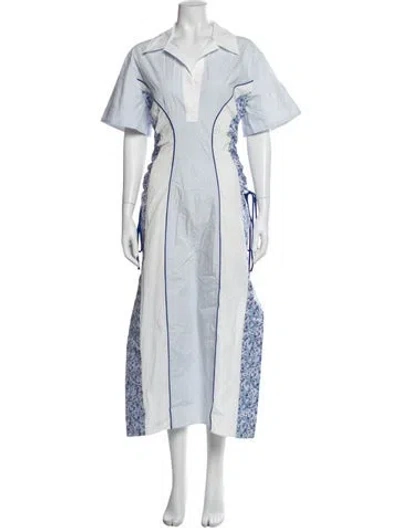 Pre-owned Rosie Assoulin Printed Long Dress In Blue