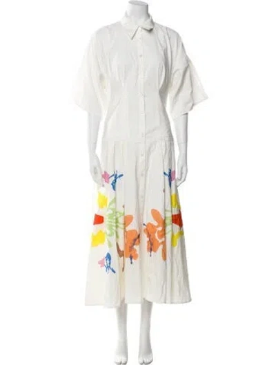 Pre-owned Rosie Assoulin Printed Long Dress In Neutral