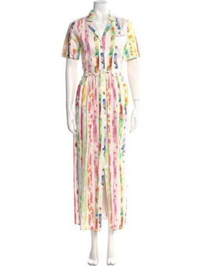 Pre-owned Rosie Assoulin Printed Long Dress In Neutral