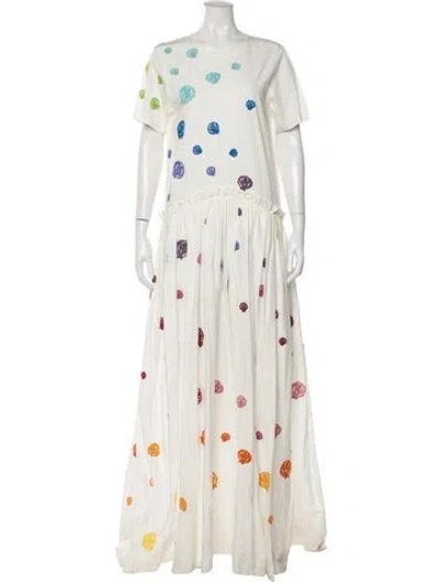 Pre-owned Rosie Assoulin Printed Long Dress In Neutral