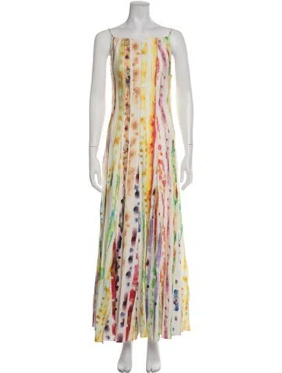 Pre-owned Rosie Assoulin Printed Long Dress In Red