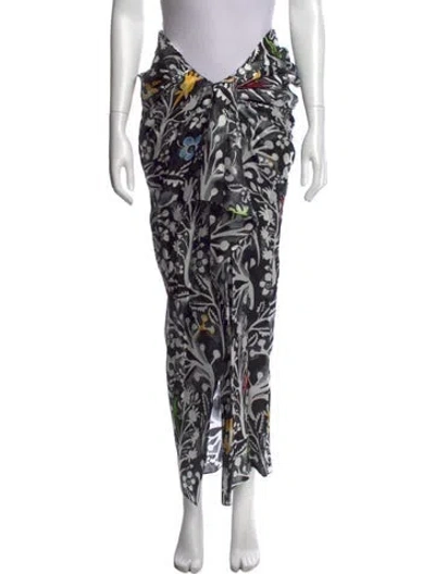 Pre-owned Rosie Assoulin Printed Long Skirt W/ Tags In Black