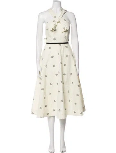 Pre-owned Rosie Assoulin Printed Midi Length Dress W/ Tags In Neutral
