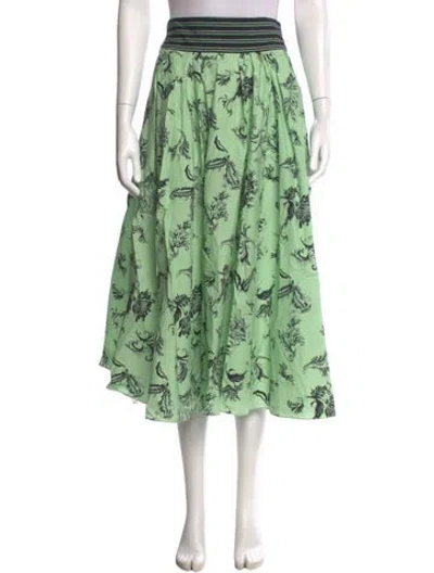 Pre-owned Rosie Assoulin Printed Midi Length Skirt In Green