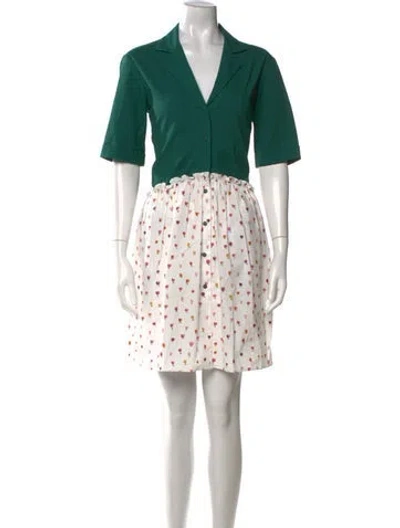 Pre-owned Rosie Assoulin Printed Mini Dress In Green