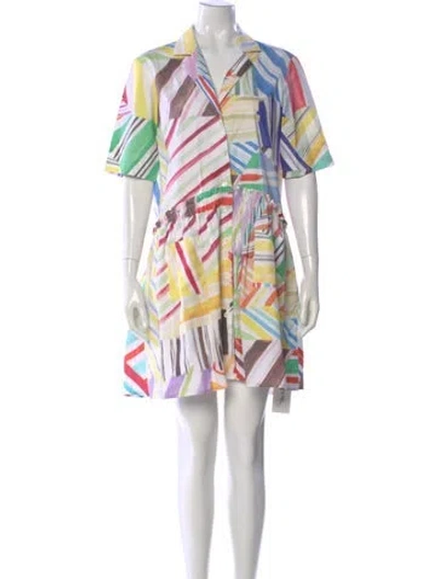Pre-owned Rosie Assoulin Printed Mini Dress In White