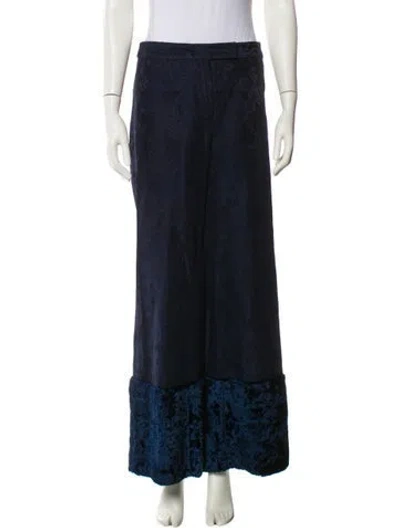 Pre-owned Rosie Assoulin Printed Wide Leg Pants In Blue
