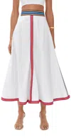 Rosie Assoulin Quartered Cotton A-line Midi Skirt In White