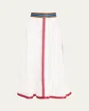 Rosie Assoulin Quartered Cotton A-line Midi Skirt In White