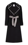 Rosie Assoulin Raffia Countryside Cotton Trench In Black