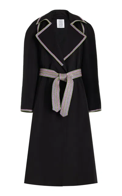 Rosie Assoulin Raffia Countryside Cotton Trench In Black