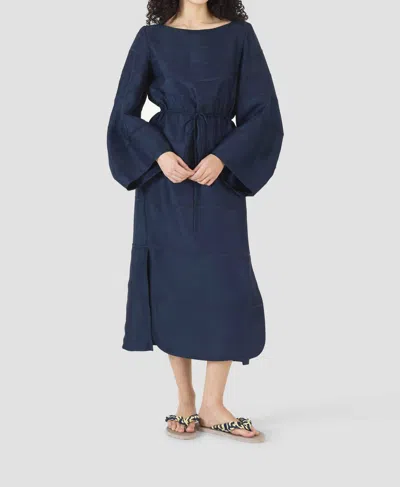 Rosie Assoulin Ribbon Caftan Dress In Navy In Blue