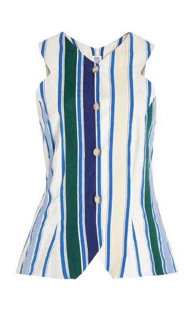 Rosie Assoulin Ribbon King Giorgio Vest In Stripe