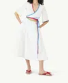 Rosie Assoulin Ribbon Grosgrain-trimmed Cotton-poplin Midi Wrap Dress In White