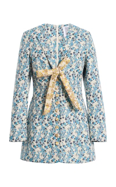 Rosie Assoulin Row; Row; Row Your Buttons Blazer Jacquard Mini Dress In Multi