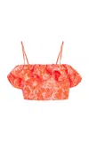 Rosie Assoulin Ruffle Bandeau Top In Pink