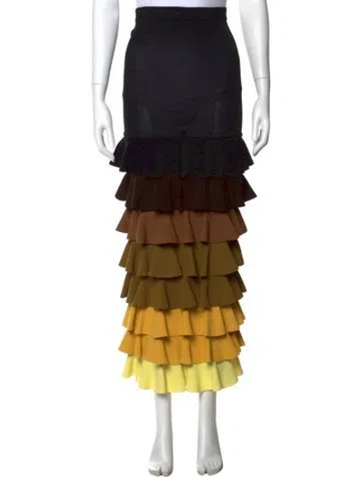 Pre-owned Rosie Assoulin Ruffle Embellishment Long Skirt
