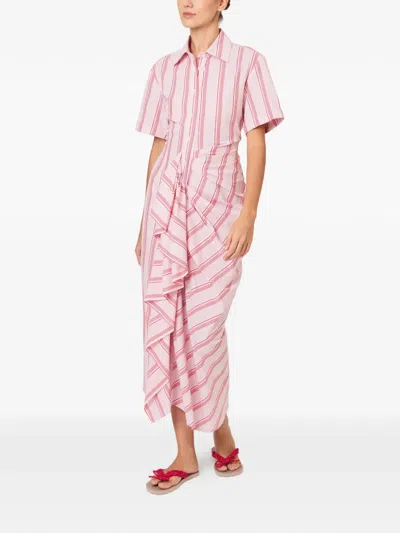 Rosie Assoulin Ruffled Shirt Dress In Pink