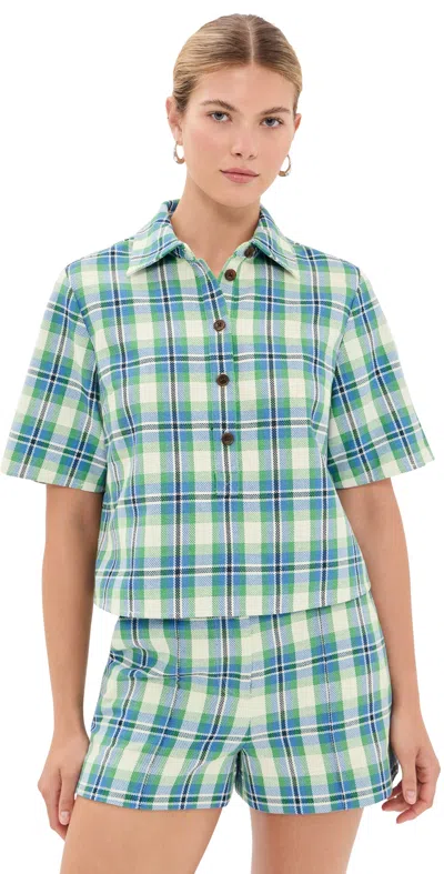Rosie Assoulin Rugby Top Blue/green In Multi