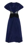 Rosie Assoulin Sands Through The Hourglass Cotton Dress In Navy