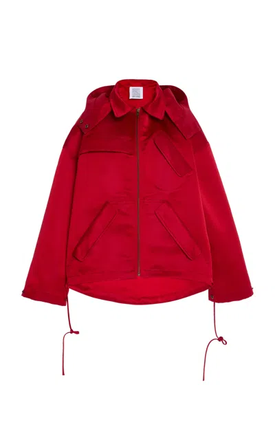 Rosie Assoulin Sarah Jessica Parka Silk Top In Red