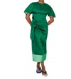 Rosie Assoulin Sash & Slit Dress Emerald In Green