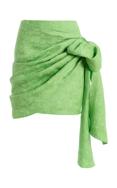 Rosie Assoulin Sash Jacquard Mini Skirt In Green