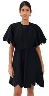Rosie Assoulin Scalloped Buttercup Dress Black In Black