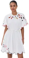 Rosie Assoulin Buttercup Scalloped Eyelet Short-sleeve Mini Dress
