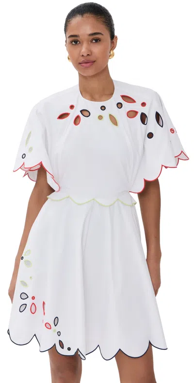 Rosie Assoulin Scalloped Buttercup Dress White Multi