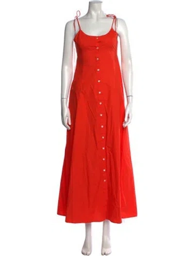 Pre-owned Rosie Assoulin Scoop Neck Long Dress In Orange
