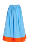 Rosie Assoulin Shirred Skirt In Blue