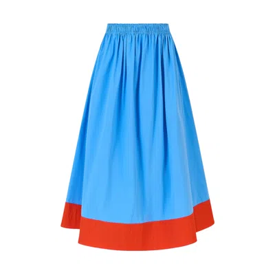 Rosie Assoulin Shirred Skirt In Cornflower