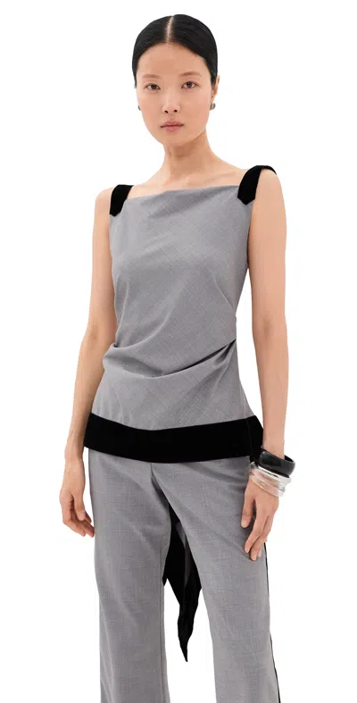 Rosie Assoulin Side Ponytail Top Light Grey In Gold