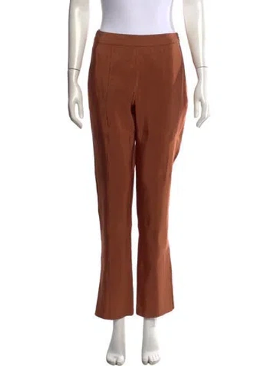 Pre-owned Rosie Assoulin Silk Flared Pants In Brown/neutrals
