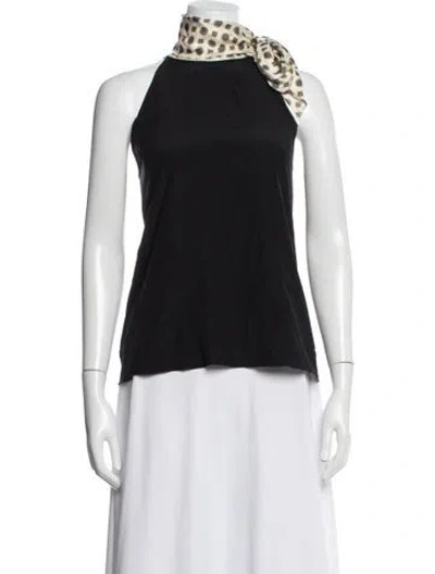 Pre-owned Rosie Assoulin Silk Halterneck Top W/ Tags In Black
